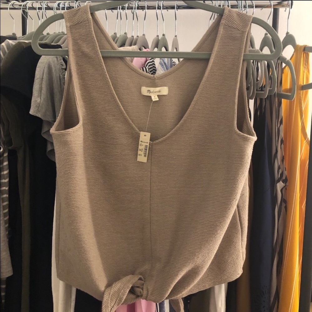 MADEWELL Texture & Thread Tie Front Tank Top